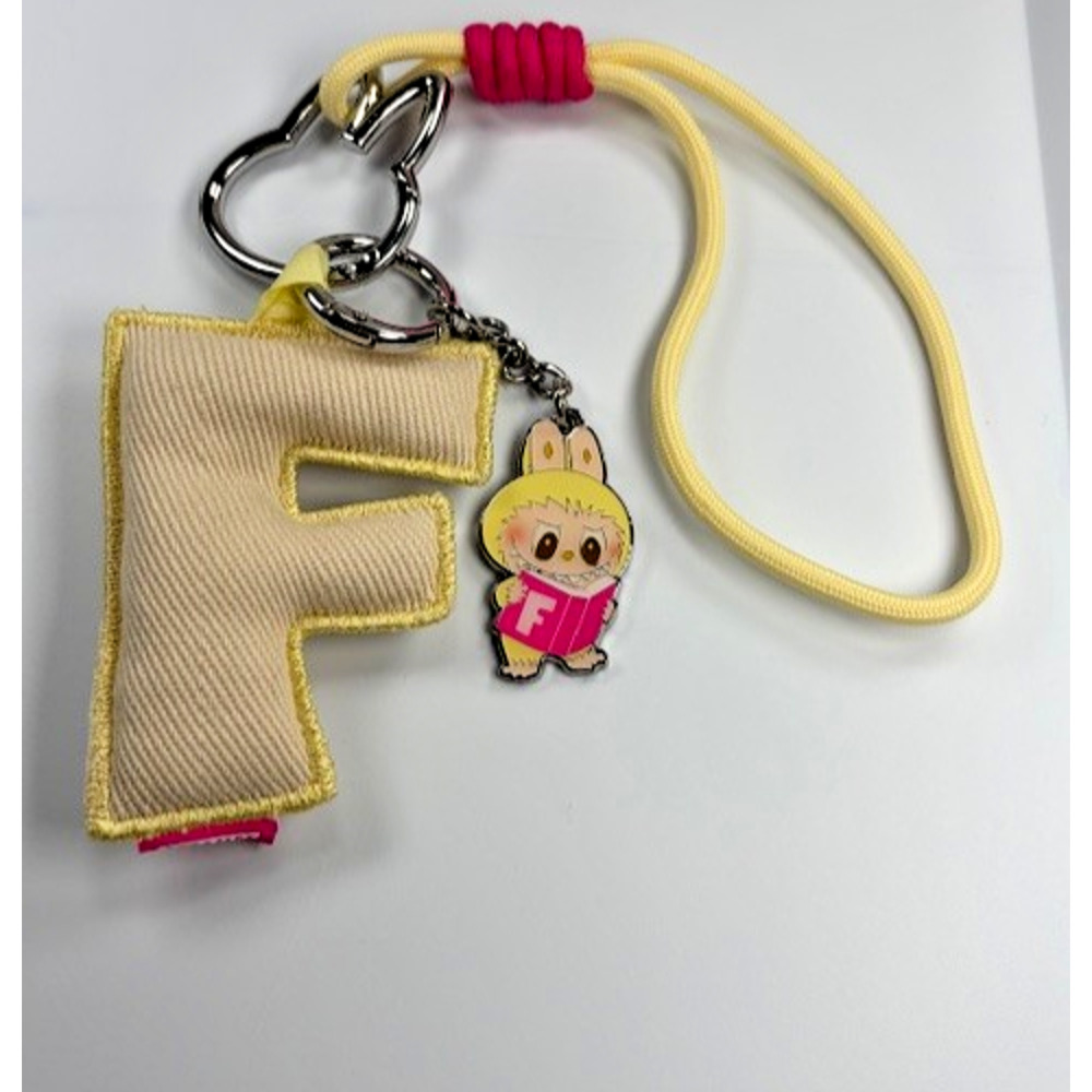 Popmart Labubu “The‎ Monsters” Love Letter Pendant Pin – Letter F Plush Keychain